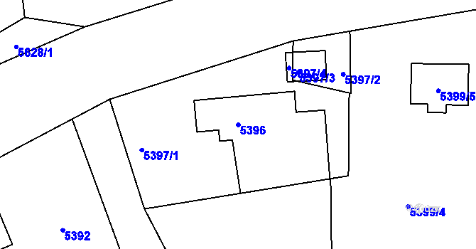 Parcela st. 5396 v KÚ Bystřice nad Olší, Katastrální mapa