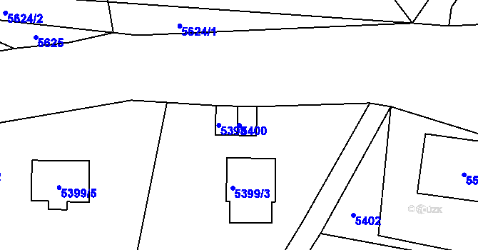 Parcela st. 5400 v KÚ Bystřice nad Olší, Katastrální mapa