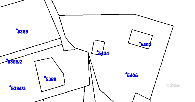 Parcela st. 5404 v KÚ Bystřice nad Olší, Katastrální mapa