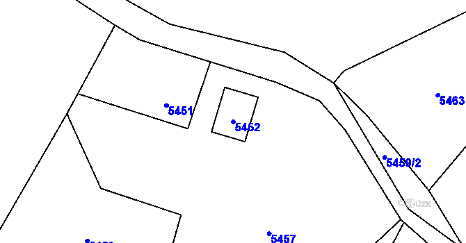 Parcela st. 5452 v KÚ Bystřice nad Olší, Katastrální mapa