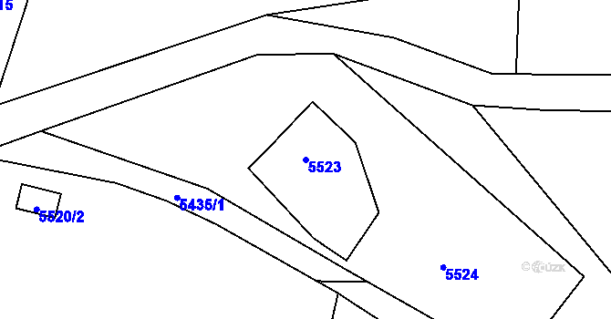 Parcela st. 5523 v KÚ Bystřice nad Olší, Katastrální mapa