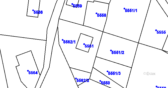 Parcela st. 5561 v KÚ Bystřice nad Olší, Katastrální mapa