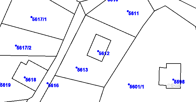 Parcela st. 5612 v KÚ Bystřice nad Olší, Katastrální mapa