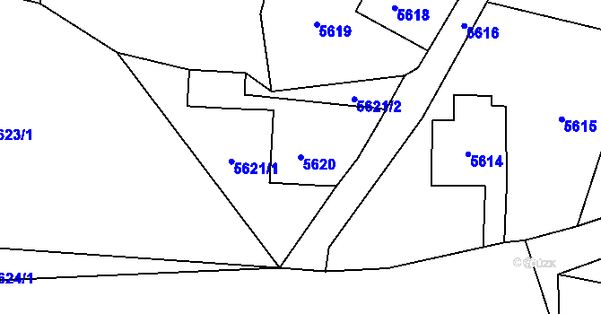 Parcela st. 5620 v KÚ Bystřice nad Olší, Katastrální mapa