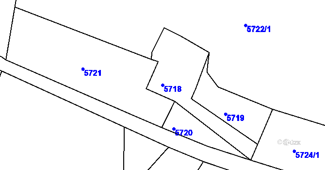 Parcela st. 5718 v KÚ Bystřice nad Olší, Katastrální mapa