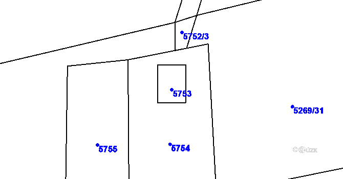 Parcela st. 5753 v KÚ Bystřice nad Olší, Katastrální mapa