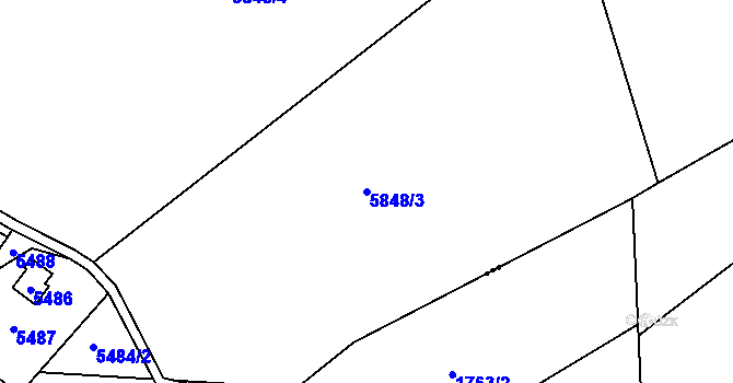 Parcela st. 5848/3 v KÚ Bystřice nad Olší, Katastrální mapa