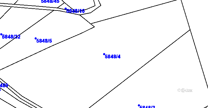 Parcela st. 5848/4 v KÚ Bystřice nad Olší, Katastrální mapa