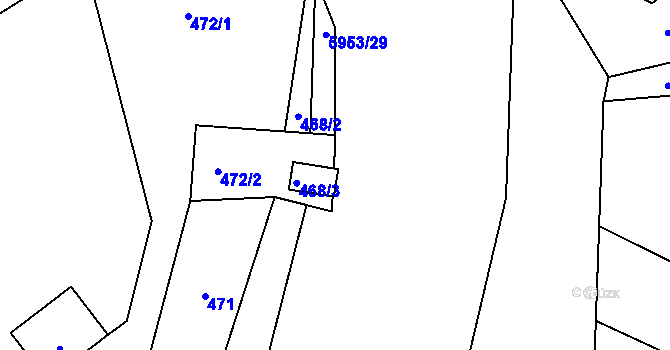 Parcela st. 5953/2 v KÚ Bystřice nad Olší, Katastrální mapa