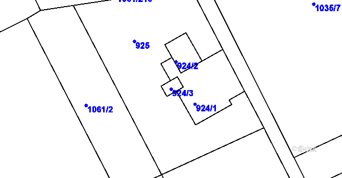 Parcela st. 924/3 v KÚ Bystřice nad Olší, Katastrální mapa