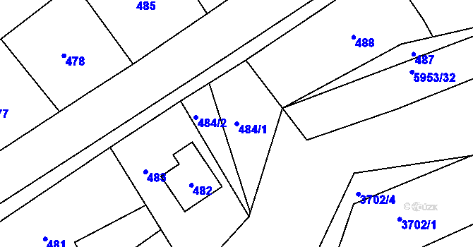 Parcela st. 484/1 v KÚ Bystřice nad Olší, Katastrální mapa
