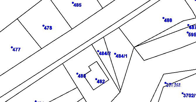 Parcela st. 484/2 v KÚ Bystřice nad Olší, Katastrální mapa