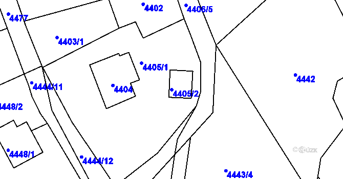 Parcela st. 4405/2 v KÚ Bystřice nad Olší, Katastrální mapa