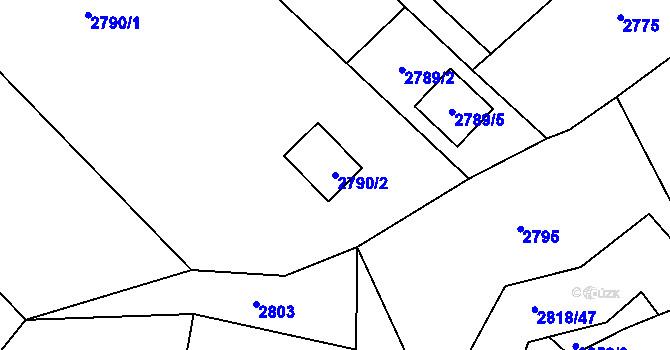 Parcela st. 2790/2 v KÚ Bystřice nad Olší, Katastrální mapa
