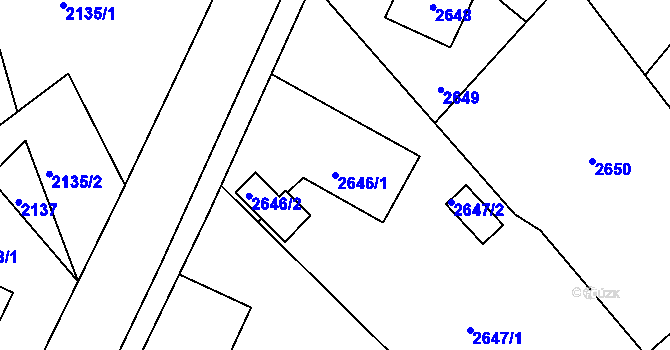 Parcela st. 2646/1 v KÚ Bystřice nad Olší, Katastrální mapa