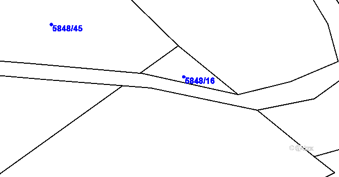 Parcela st. 5848/17 v KÚ Bystřice nad Olší, Katastrální mapa