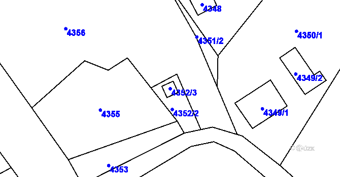 Parcela st. 4352/3 v KÚ Bystřice nad Olší, Katastrální mapa