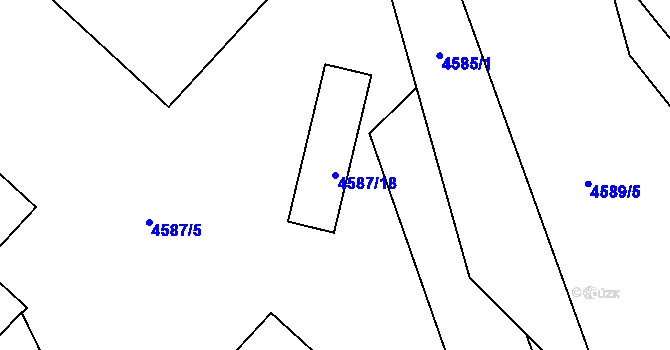 Parcela st. 4587/18 v KÚ Bystřice nad Olší, Katastrální mapa