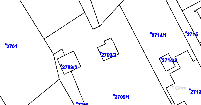 Parcela st. 2709/2 v KÚ Bystřice nad Olší, Katastrální mapa