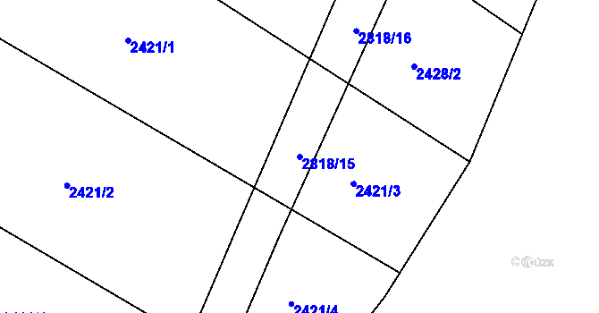 Parcela st. 2818/15 v KÚ Bystřice nad Olší, Katastrální mapa