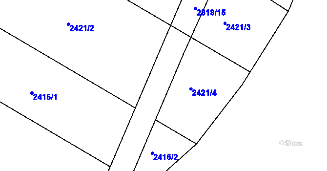 Parcela st. 2818/14 v KÚ Bystřice nad Olší, Katastrální mapa