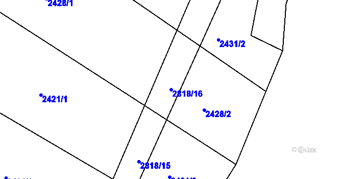 Parcela st. 2818/16 v KÚ Bystřice nad Olší, Katastrální mapa