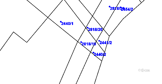 Parcela st. 2818/19 v KÚ Bystřice nad Olší, Katastrální mapa