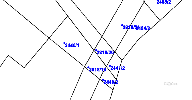 Parcela st. 2818/20 v KÚ Bystřice nad Olší, Katastrální mapa