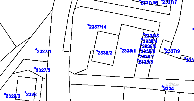 Parcela st. 2335/2 v KÚ Bystřice nad Olší, Katastrální mapa