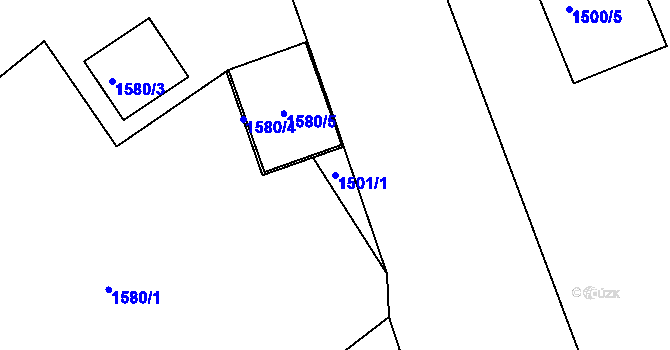 Parcela st. 1501/1 v KÚ Bystřice nad Olší, Katastrální mapa