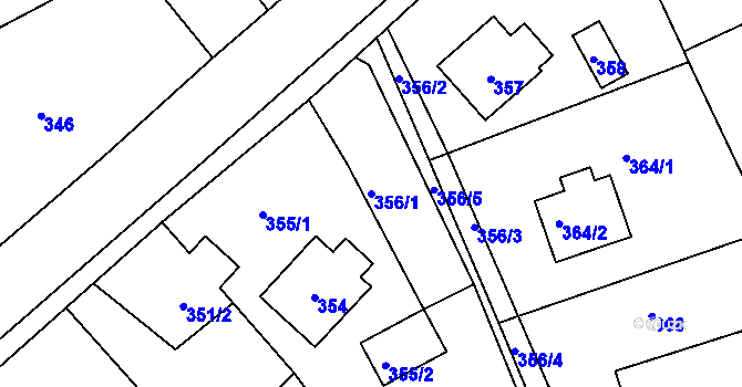 Parcela st. 356/1 v KÚ Bystřice nad Olší, Katastrální mapa