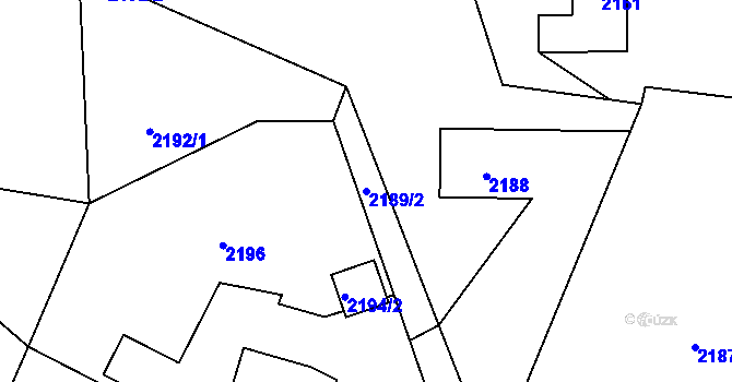 Parcela st. 2189/2 v KÚ Bystřice nad Olší, Katastrální mapa