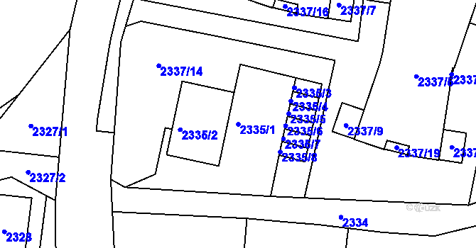 Parcela st. 2335/1 v KÚ Bystřice nad Olší, Katastrální mapa