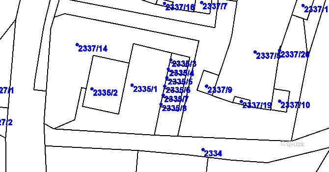 Parcela st. 2335/6 v KÚ Bystřice nad Olší, Katastrální mapa