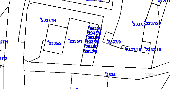 Parcela st. 2335/7 v KÚ Bystřice nad Olší, Katastrální mapa