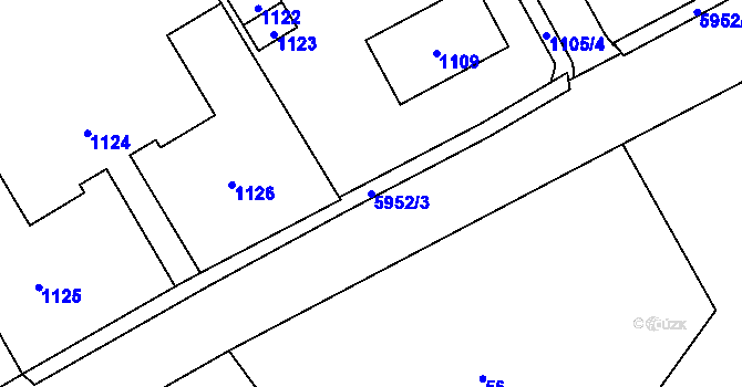 Parcela st. 5952/3 v KÚ Bystřice nad Olší, Katastrální mapa