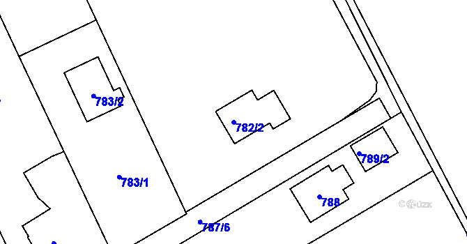 Parcela st. 782/2 v KÚ Bystřice nad Olší, Katastrální mapa