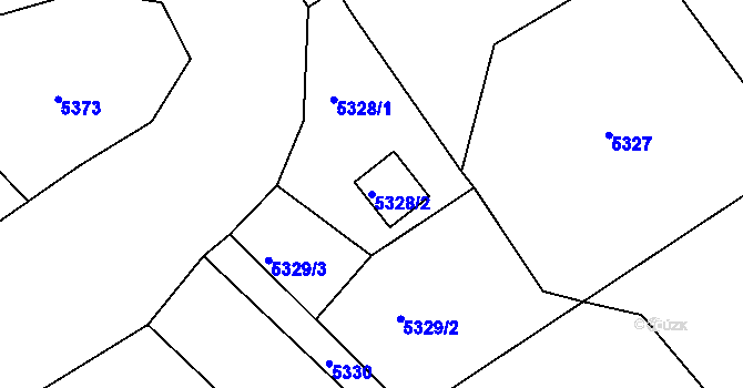 Parcela st. 5328/2 v KÚ Bystřice nad Olší, Katastrální mapa