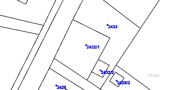 Parcela st. 2432/1 v KÚ Bystřice nad Olší, Katastrální mapa
