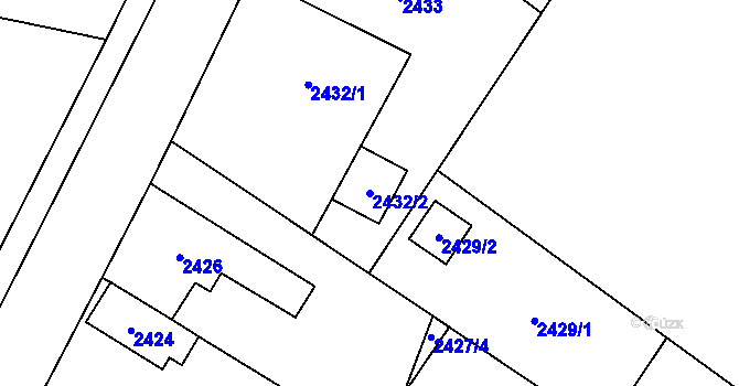 Parcela st. 2432/2 v KÚ Bystřice nad Olší, Katastrální mapa