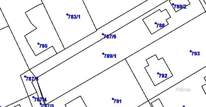 Parcela st. 789/1 v KÚ Bystřice nad Olší, Katastrální mapa