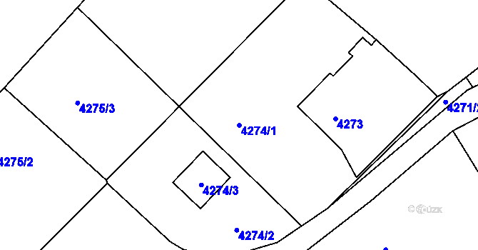 Parcela st. 4274/1 v KÚ Bystřice nad Olší, Katastrální mapa