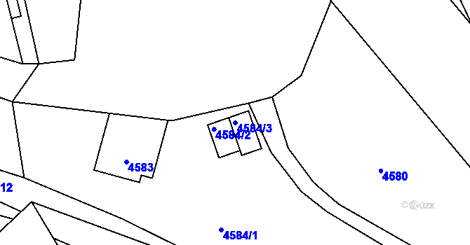 Parcela st. 4584/3 v KÚ Bystřice nad Olší, Katastrální mapa