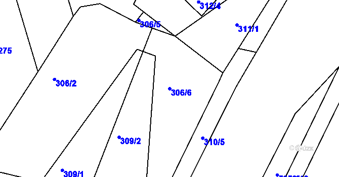 Parcela st. 306/6 v KÚ Bystřice nad Olší, Katastrální mapa
