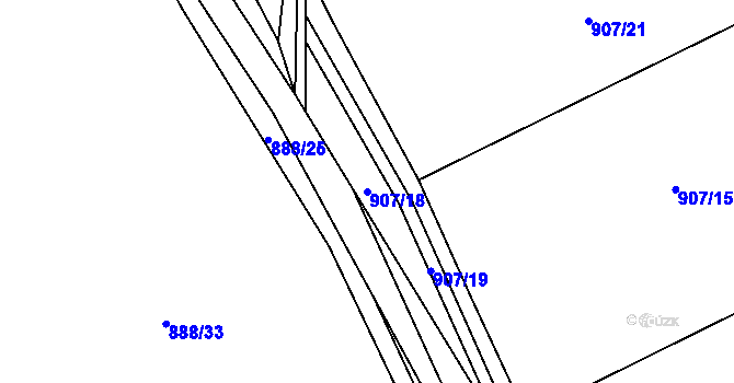 Parcela st. 907/18 v KÚ Bystřice nad Olší, Katastrální mapa
