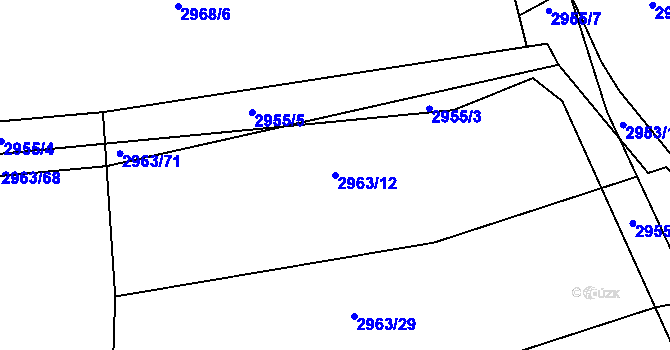 Parcela st. 2963/12 v KÚ Bystřice nad Olší, Katastrální mapa