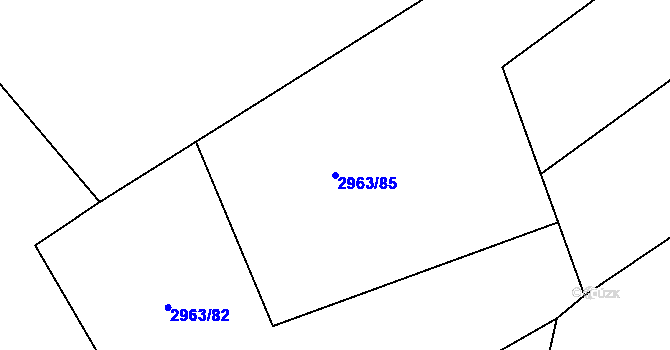 Parcela st. 2963/85 v KÚ Bystřice nad Olší, Katastrální mapa