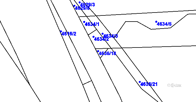 Parcela st. 4636/18 v KÚ Bystřice nad Olší, Katastrální mapa