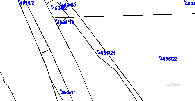Parcela st. 4636/21 v KÚ Bystřice nad Olší, Katastrální mapa