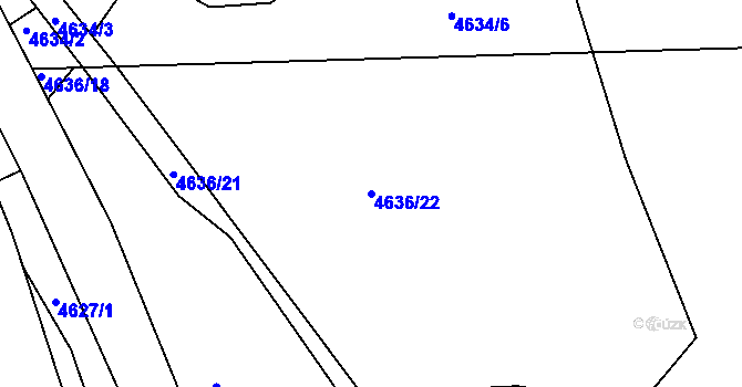 Parcela st. 4636/22 v KÚ Bystřice nad Olší, Katastrální mapa